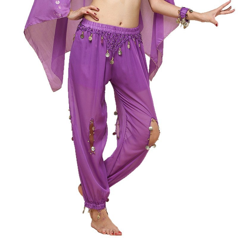 Loquat 2025 Popular Indian Dance Performance Pants Women'S Belly Dance Lantern Pants Coin Pants Practice Clothes Dance Pants - Image 5